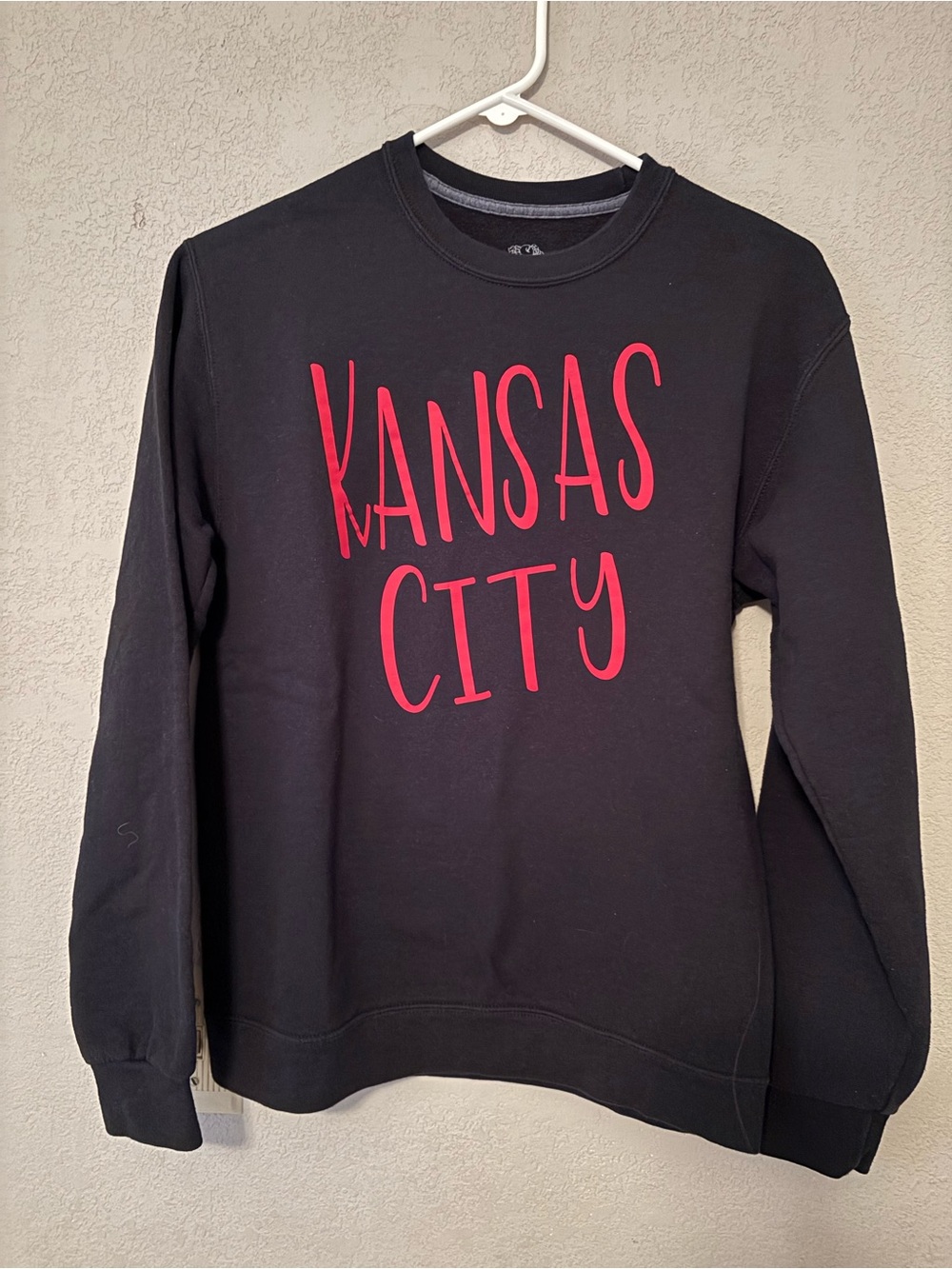 Kansas City Graphic Crewneck Sweatshirt - Black with Red Print